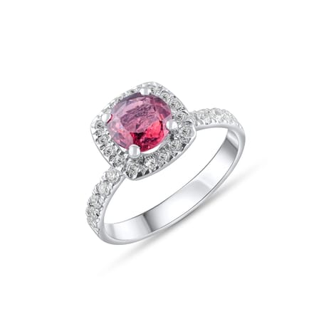 1.78 Karat Pırlanta Rhodolite Yüzük, Doğal Pırlanta, Sertifikalı Mücevher, Beyaz Altın