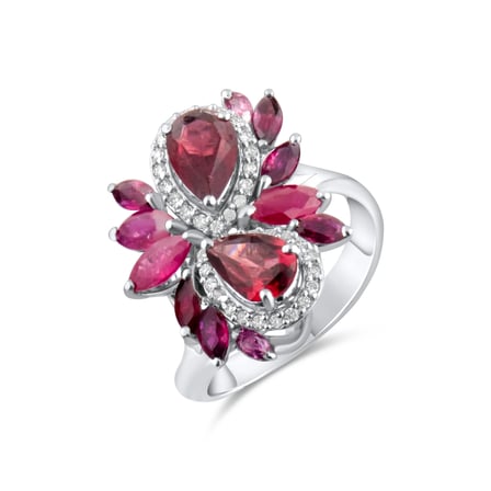 3.92 Karat Pırlanta Rhodolite Yüzük, Doğal Pırlanta, Sertifikalı Mücevher, Beyaz Altın