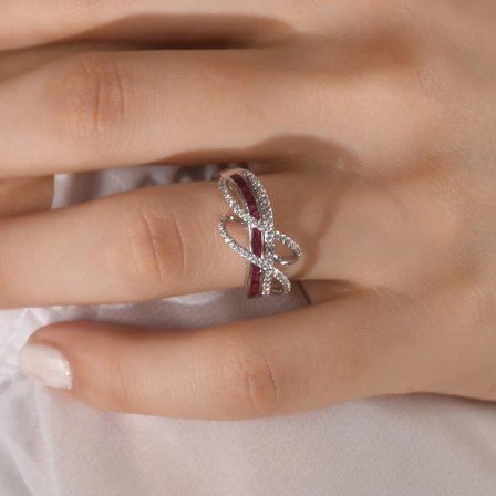 0.95 Karat Pırlanta Yakut Yüzük, Doğal Pırlanta, Sertifikalı Mücevher, Sarı Altın