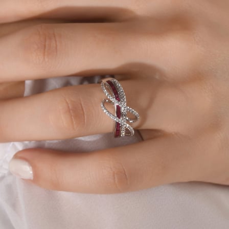 0.95 Karat Pırlanta Yakut Yüzük, Doğal Pırlanta, Sertifikalı Mücevher, Rose Altın