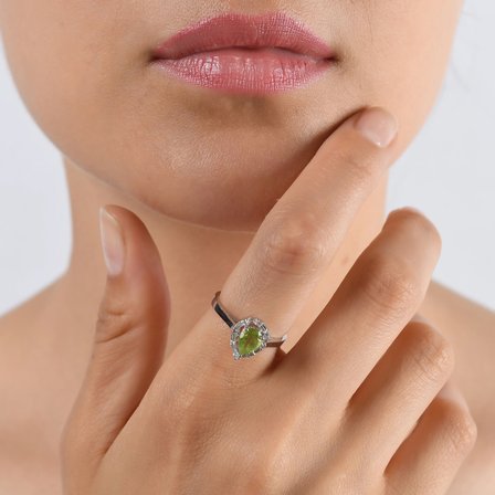 1.11 Karat Pırlanta Sitrin Yüzük, Doğal Pırlanta, Sertifikalı Mücevher, Rose Altın
