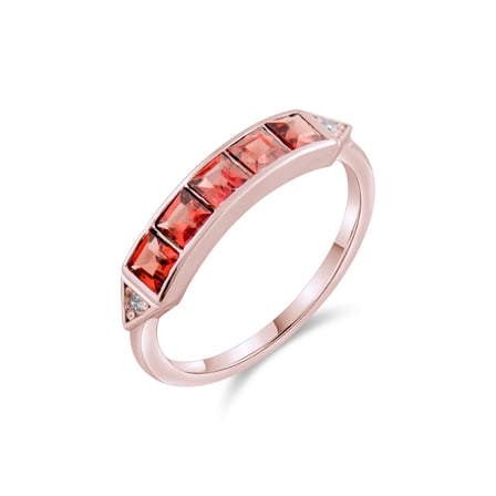 0.83 Karat Pırlanta Garnet Yüzük, Doğal Pırlanta, Sertifikalı Mücevher, Rose Altın