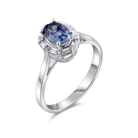 1.15 Karat Pırlanta Safir Yüzük, Doğal Pırlanta, Sertifikalı Mücevher, Beyaz Altın