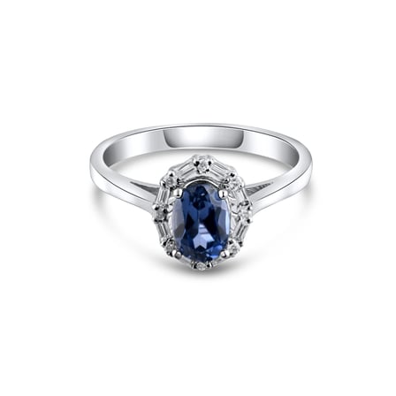 1.15 Karat Pırlanta Safir Yüzük, Doğal Pırlanta, Sertifikalı Mücevher, Beyaz Altın