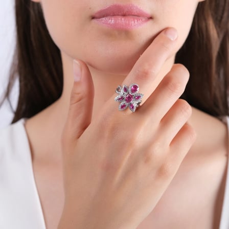 2.99 Karat Pırlanta Yakut Yüzük, Doğal Pırlanta, Sertifikalı Mücevher, Beyaz Altın