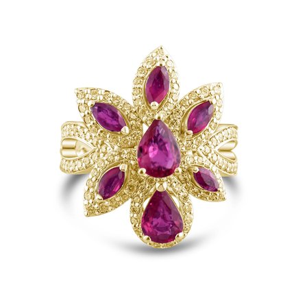 2.99 Karat Pırlanta Yakut Yüzük, Doğal Pırlanta, Sertifikalı Mücevher, Sarı Altın