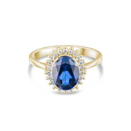 2.69 Karat Pırlanta Safir Yüzük, Doğal Pırlanta, Sertifikalı Mücevher, Sarı Altın