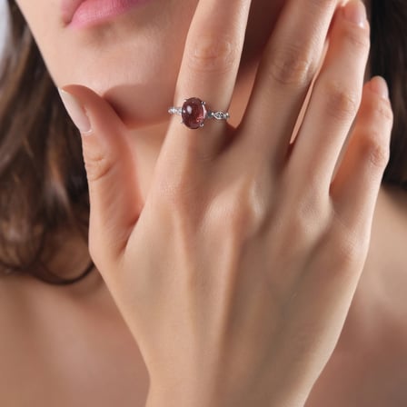 2.67 Karat Pırlanta Rhodolite Yüzük, Doğal Pırlanta, Sertifikalı Mücevher, Beyaz Altın