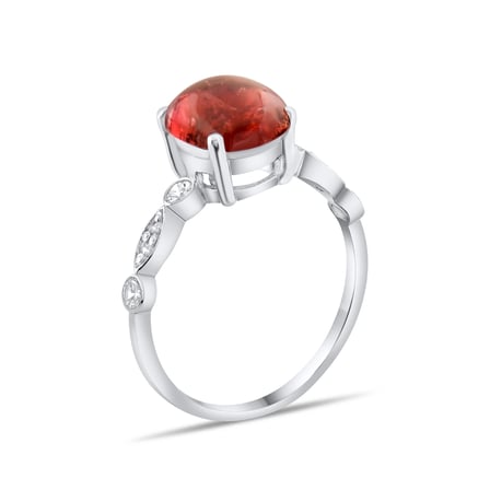 2.67 Karat Pırlanta Rhodolite Yüzük, Doğal Pırlanta, Sertifikalı Mücevher, Beyaz Altın