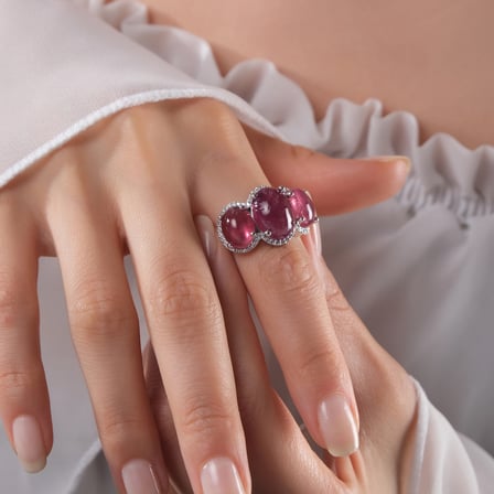 14.38 Karat Pırlanta Yakut Yüzük, Doğal Pırlanta, Sertifikalı Mücevher, Rose Altın