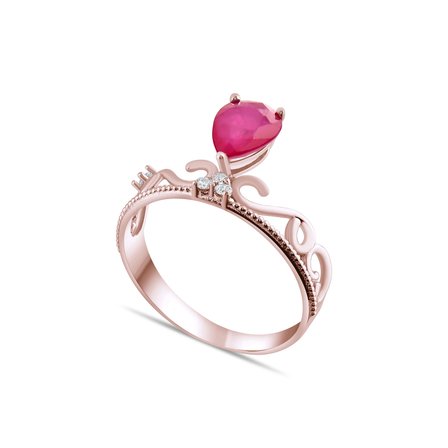 1.28 Karat Pırlanta Yakut Yüzük, Doğal Pırlanta, Sertifikalı Mücevher, Rose Altın
