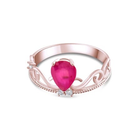1.28 Karat Pırlanta Yakut Yüzük, Doğal Pırlanta, Sertifikalı Mücevher, Rose Altın