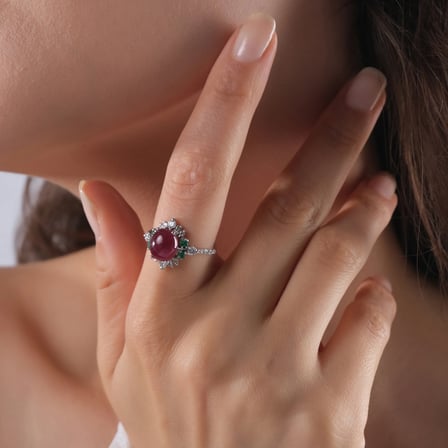 4.37 Karat Pırlanta Yakut Yüzük, Doğal Pırlanta, Sertifikalı Mücevher, Beyaz Altın