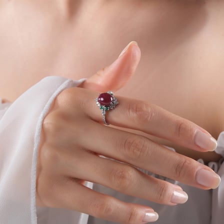 4.37 Karat Pırlanta Yakut Yüzük, Doğal Pırlanta, Sertifikalı Mücevher, Beyaz Altın