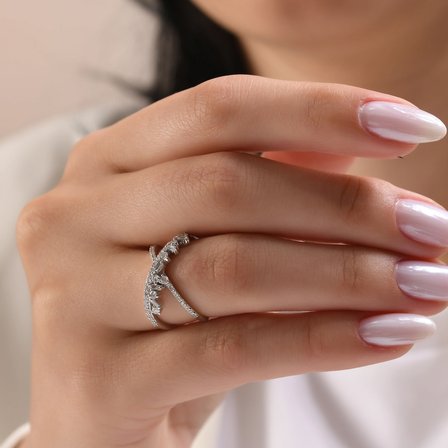 0.64 Karat Pırlanta Yüzük, Doğal Pırlanta, Sertifikalı Mücevher, Beyaz Altın