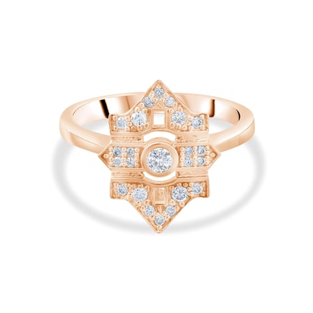 0.14 Karat Pırlanta Yüzük, Doğal Pırlanta, Sertifikalı Mücevher, Rose Altın
