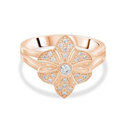 0.15 Karat Pırlanta Yüzük, Doğal Pırlanta, Sertifikalı Mücevher, Rose Altın