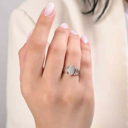 0.17 Karat Pırlanta Yüzük, Doğal Pırlanta, Sertifikalı Mücevher, Rose Altın
