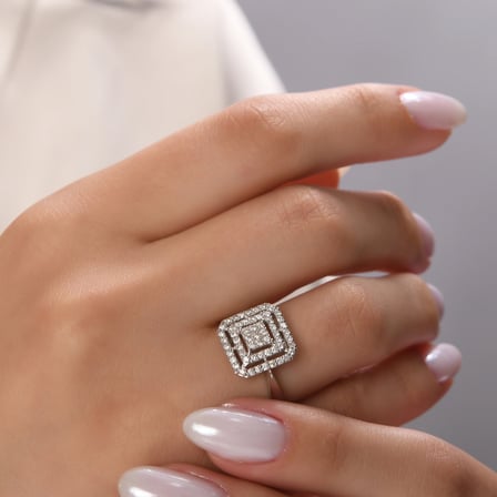 0.48 Karat Pırlanta Yüzük, Doğal Pırlanta, Sertifikalı Mücevher, Sarı Altın