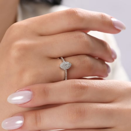 0.35 Karat Pırlanta Yüzük, Doğal Pırlanta, Sertifikalı Mücevher, Beyaz Altın