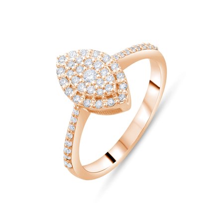 0.35 Karat Pırlanta Yüzük, Doğal Pırlanta, Sertifikalı Mücevher, Rose Altın