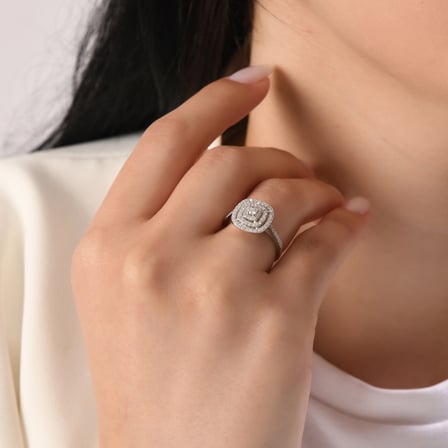0.32 Karat Pırlanta Yüzük, Doğal Pırlanta, Sertifikalı Mücevher, Beyaz Altın
