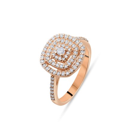 0.32 Karat Pırlanta Yüzük, Doğal Pırlanta, Sertifikalı Mücevher, Rose Altın