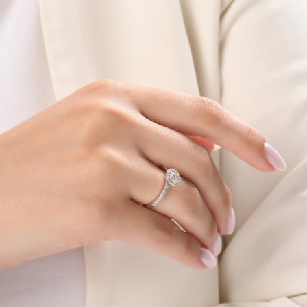 0.32 Karat Pırlanta Yüzük, Doğal Pırlanta, Sertifikalı Mücevher, Beyaz Altın