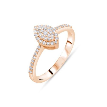 0.26 Karat Pırlanta Yüzük, Doğal Pırlanta, Sertifikalı Mücevher, Rose Altın