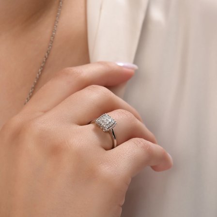 0.23 Karat Pırlanta Yüzük, Doğal Pırlanta, Sertifikalı Mücevher, Rose Altın