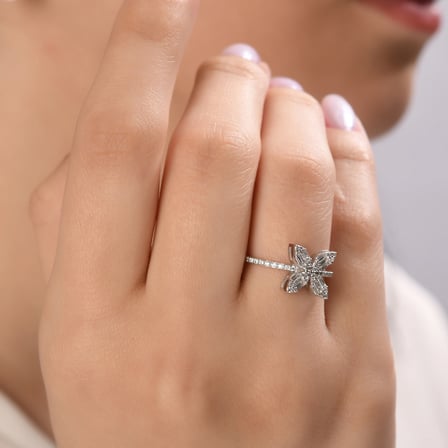0.32 Karat Baget Pırlanta Yüzük, Doğal Pırlanta, Sertifikalı Mücevher, Sarı Altın