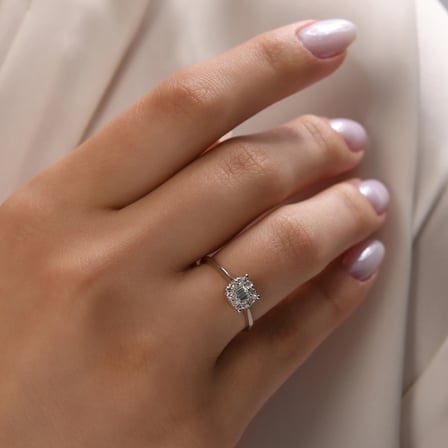 0.20 Karat Baget Pırlanta Yüzük, Doğal Pırlanta, Sertifikalı Mücevher, Rose Altın