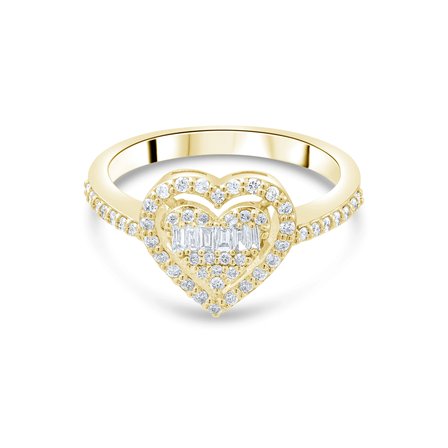 0.23 Karat Baget Pırlanta Yüzük, Doğal Pırlanta, Sertifikalı Mücevher, Sarı Altın