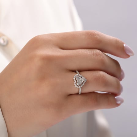 0.23 Karat Baget Pırlanta Yüzük, Doğal Pırlanta, Sertifikalı Mücevher, Rose Altın