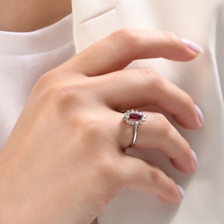 1.55 Karat Pırlanta Rhodolite Yüzük, Doğal Pırlanta, Sertifikalı Mücevher, Rose Altın