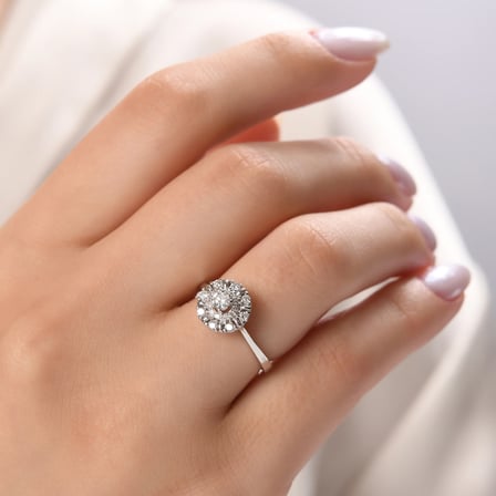 0.39 Karat Pırlanta Yüzük, Doğal Pırlanta, Sertifikalı Mücevher, Beyaz Altın