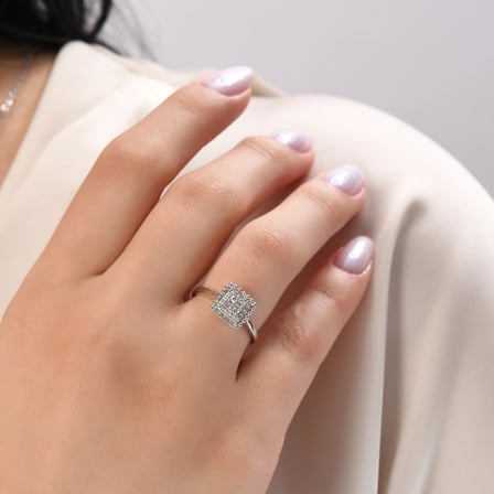 0.41 Karat Pırlanta Yüzük, Doğal Pırlanta, Sertifikalı Mücevher, Beyaz Altın