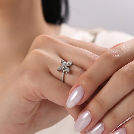 0.35 Karat Baget Pırlanta Yüzük, Doğal Pırlanta, Sertifikalı Mücevher, Rose Altın