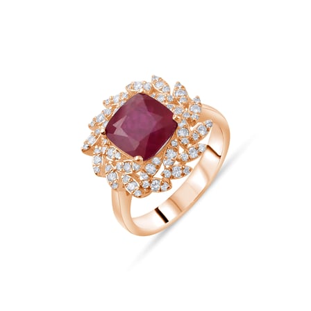 4.10 Karat Pırlanta Yakut Yüzük, Doğal Pırlanta, Sertifikalı Mücevher, Rose Altın