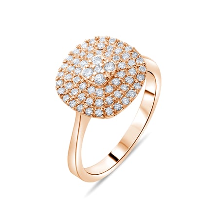 0.52 Karat Pırlanta Yüzük, Doğal Pırlanta, Sertifikalı Mücevher, Rose Altın