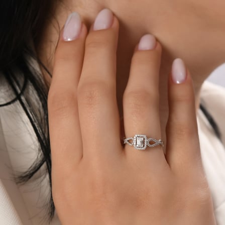 0.29 Karat Baget Pırlanta Yüzük, Doğal Pırlanta, Sertifikalı Mücevher, Sarı Altın