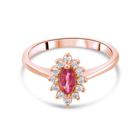 0.31 Karat Pırlanta Yakut Yüzük, Doğal Pırlanta, Sertifikalı Mücevher, Rose Altın