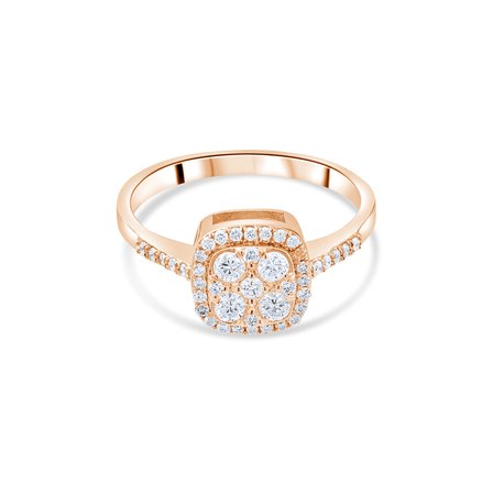 0.40 Karat Pırlanta Yüzük, Doğal Pırlanta, Sertifikalı Mücevher, Rose Altın