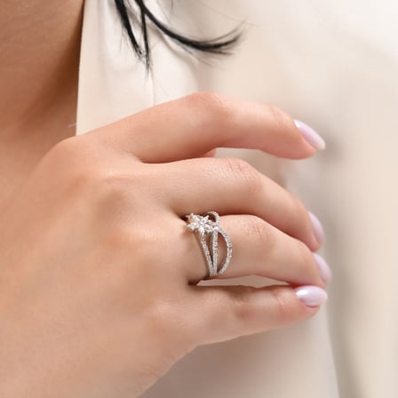 0.60 Karat Pırlanta Yüzük, Doğal Pırlanta, Sertifikalı Mücevher, Beyaz Altın
