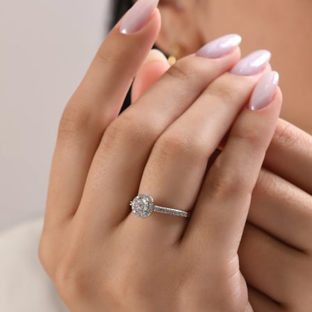 0.58 Karat Pırlanta Yüzük, Doğal Pırlanta, Sertifikalı Mücevher, Beyaz Altın