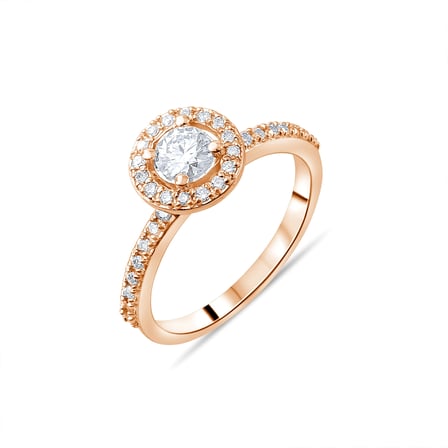0.58 Karat Pırlanta Yüzük, Doğal Pırlanta, Sertifikalı Mücevher, Rose Altın