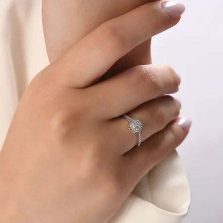 0.53 Karat Pırlanta Yüzük, Doğal Pırlanta, Sertifikalı Mücevher, Rose Altın
