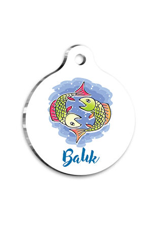 Balık Burcu Kedi köpek Künyesi Medium 2,6 x 3,8 cm