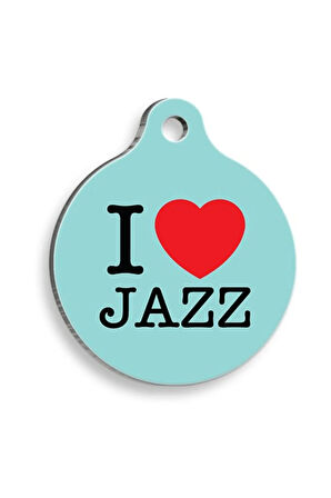 Yeşil Jazz Yuvarlak Kedi ve Köpek Künyesi Large 3,8 cm