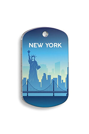 New York Figür Asker Kedi ve Köpek Künyesi Small 2 x 3,5 cm